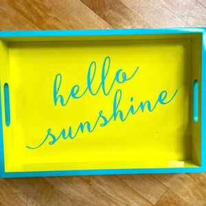 Hello Sunshine Yellow and Blue Lacquered Tray